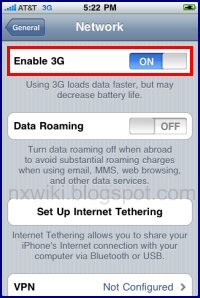 How to enable 3G Settings on iPhone 3