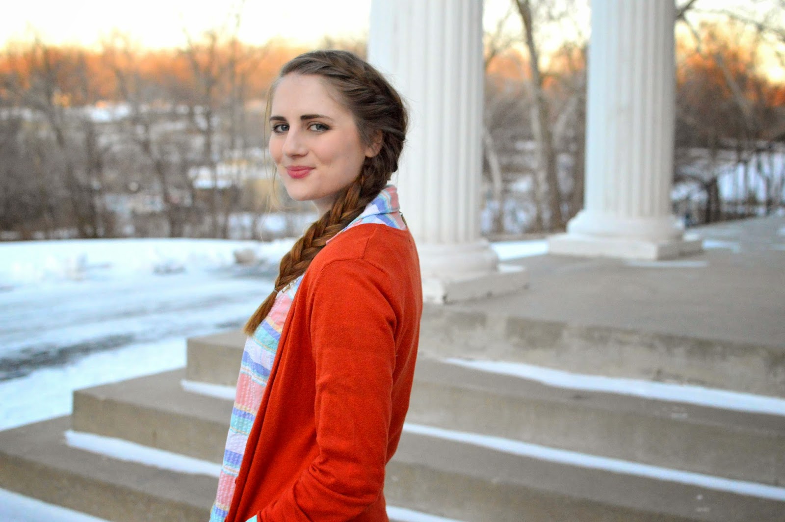 A Memory Of Us orange boyfriend cardigan A Kansas City Fashion Blog