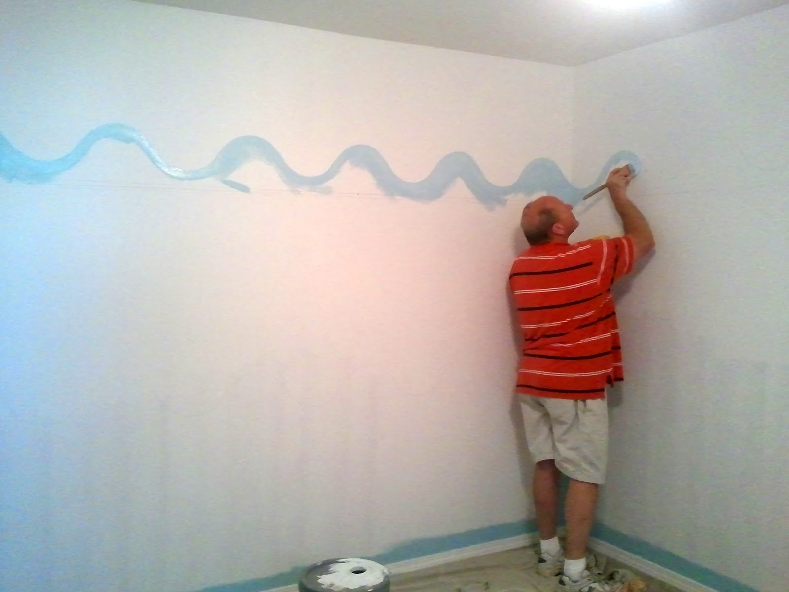 The Story of Us: Jackson's Nursery: Phase 1 - Painting the Walls How To Paint Waves On A Wall