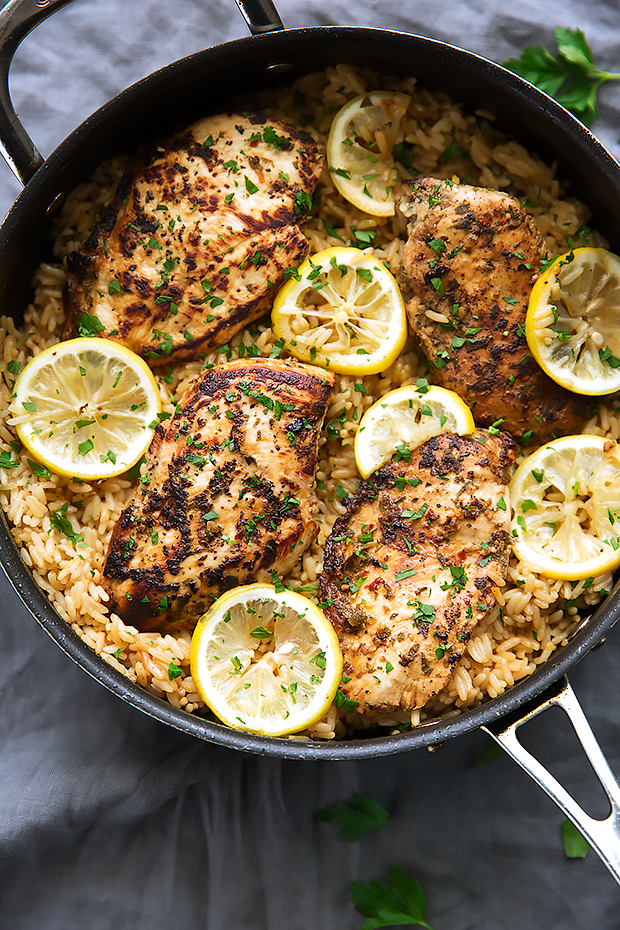 One Pot Greek Chicken And Rice Pilaf In My Kitchen