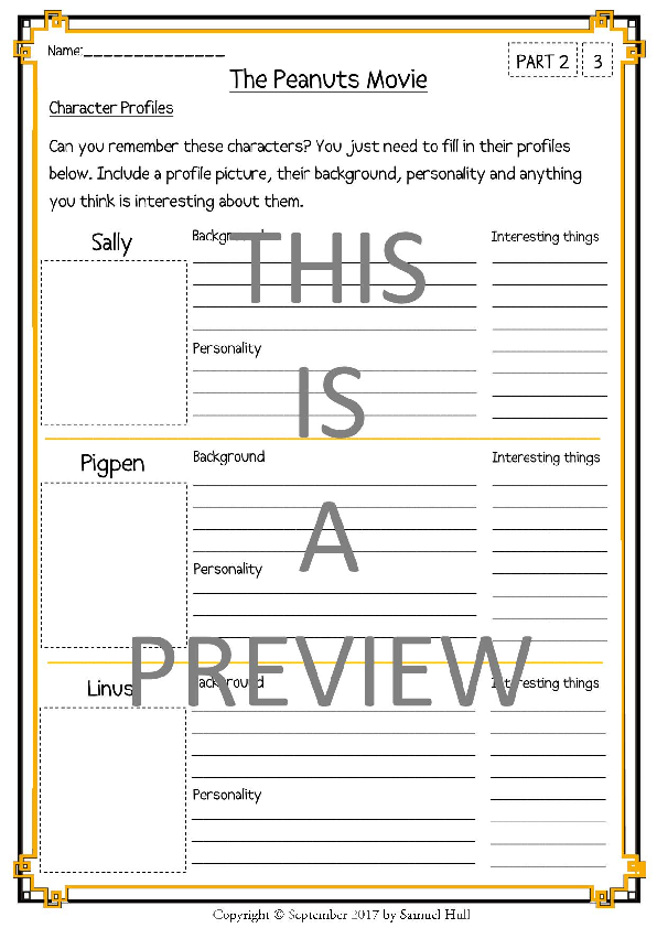 The Peanuts Movie, Movie Guide + Activities Answer Key Included