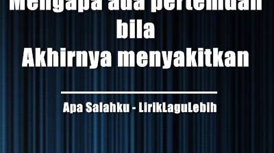 Lirik Lagu Apa Salahku Metal Band Liriklagulebih