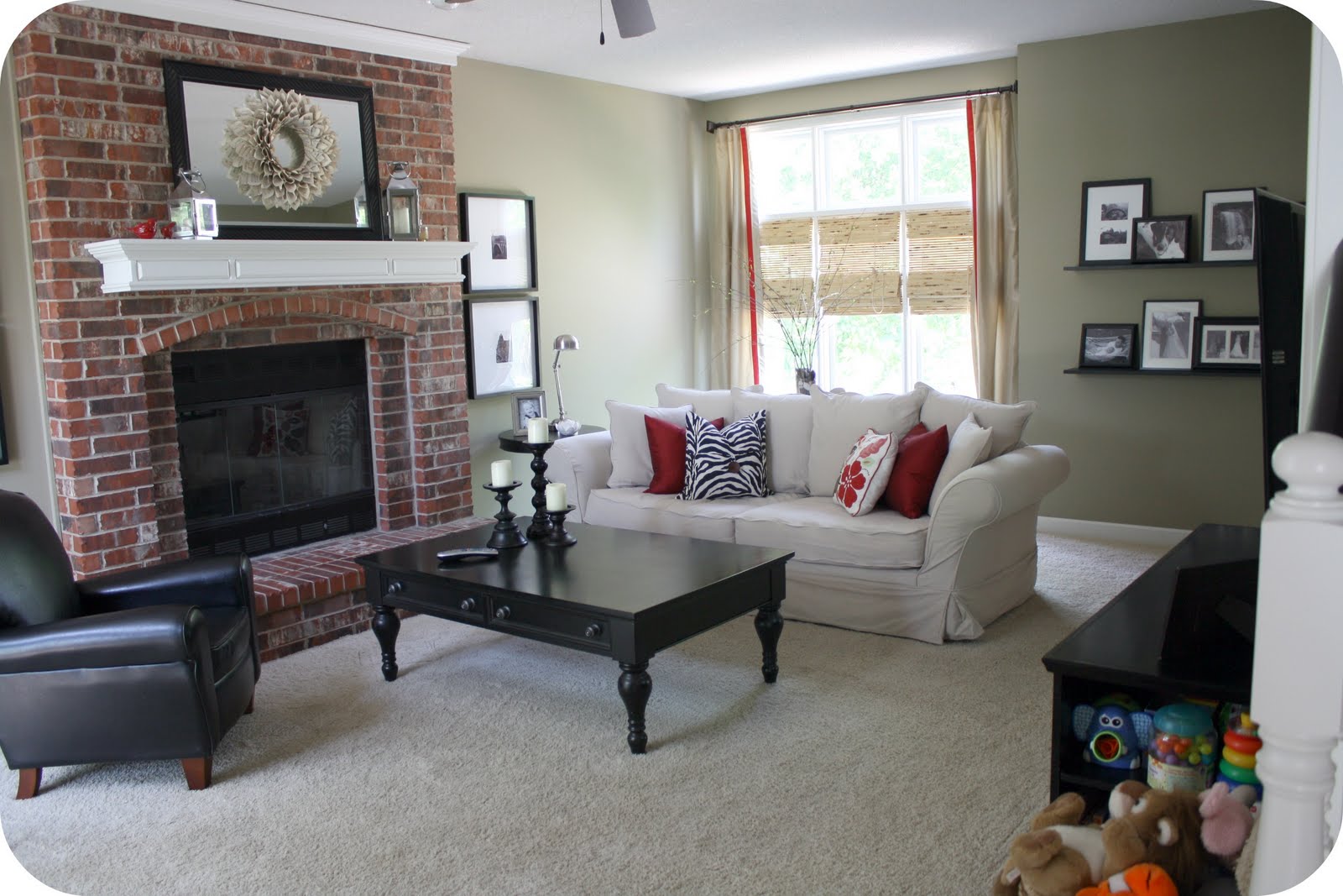 Paint Colors For Living Room With Red Brick Fireplace