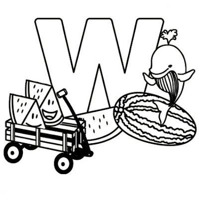 Dibujos para colorear: Abecedario para colorear - Letra W