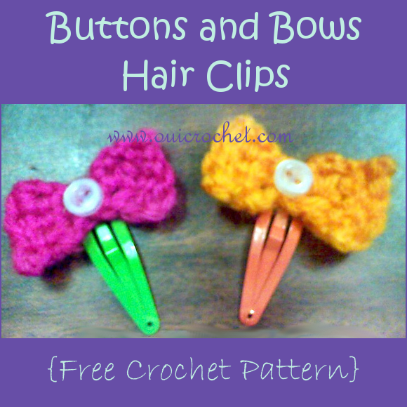 Buttons and Bows Hair Clips