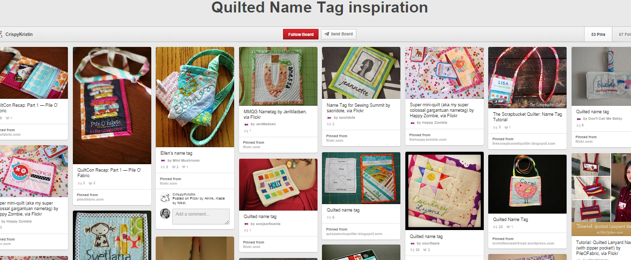 Capital Area Modern Quilt Guild Name Tag Challenge