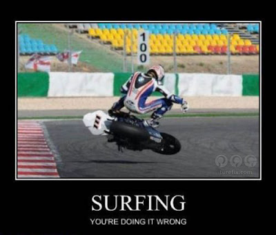 Surfing motogp, motorbike race funny picture you are doing it wrong