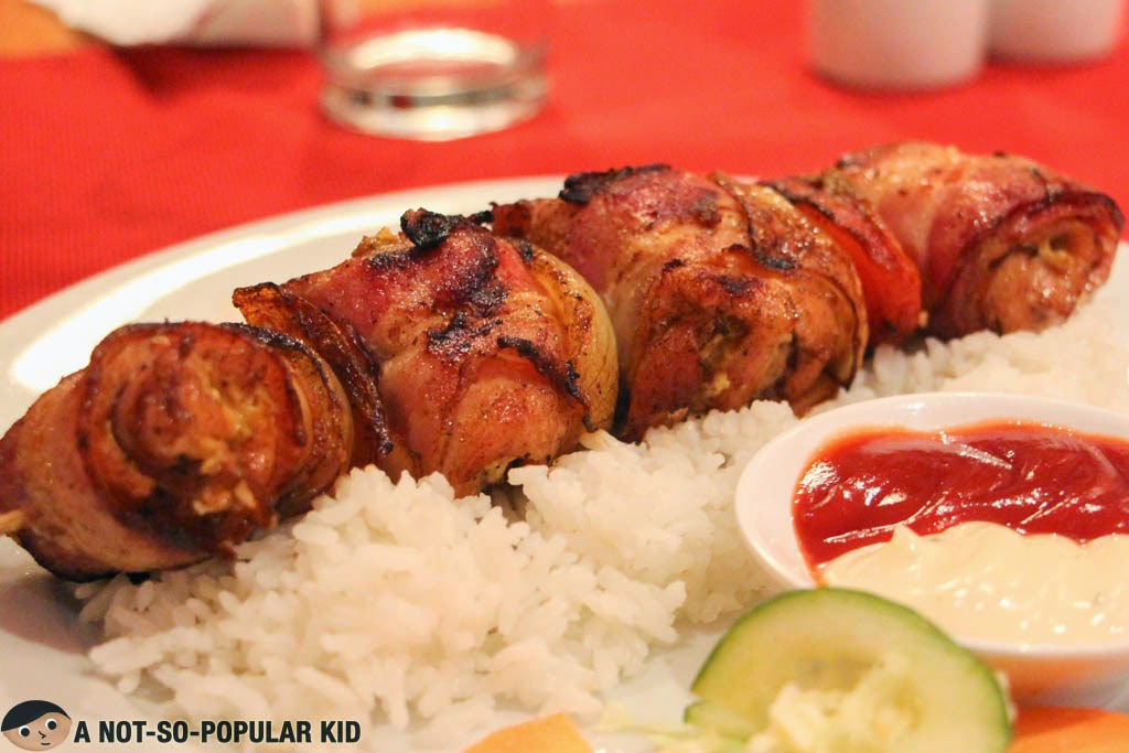 The highly recommended chicken kebab in Balkan Yugoslavian Home Cooking