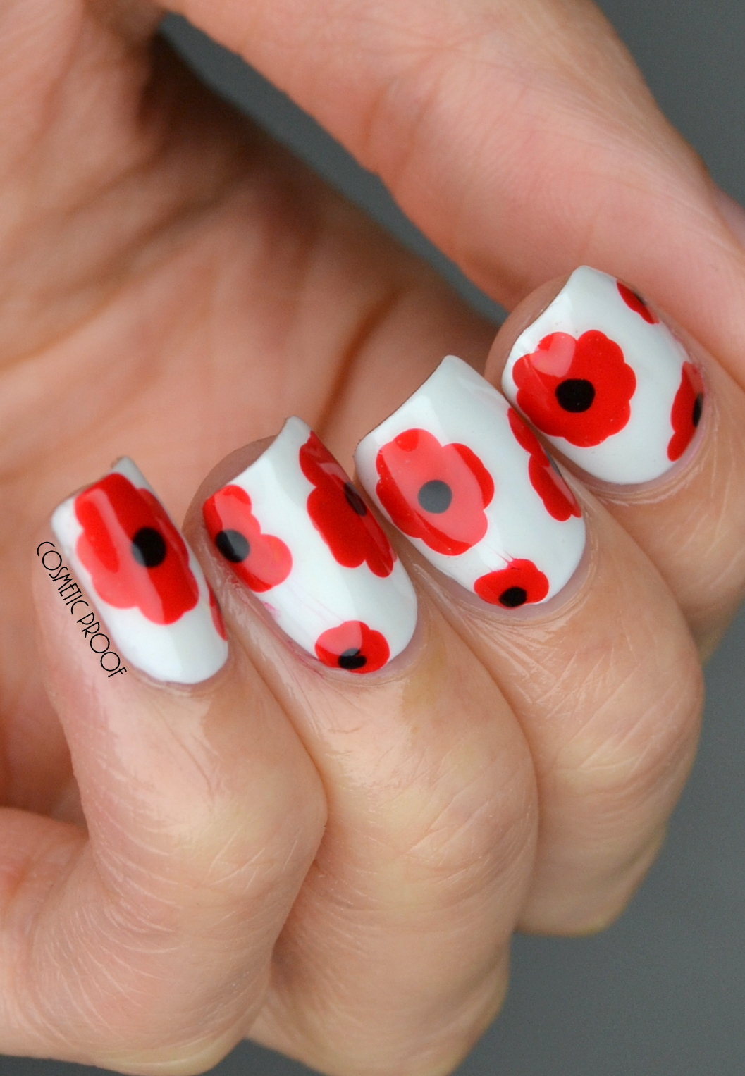 NAILS Remembrance Day Poppy Nail Art Lest Cosmetic Proof