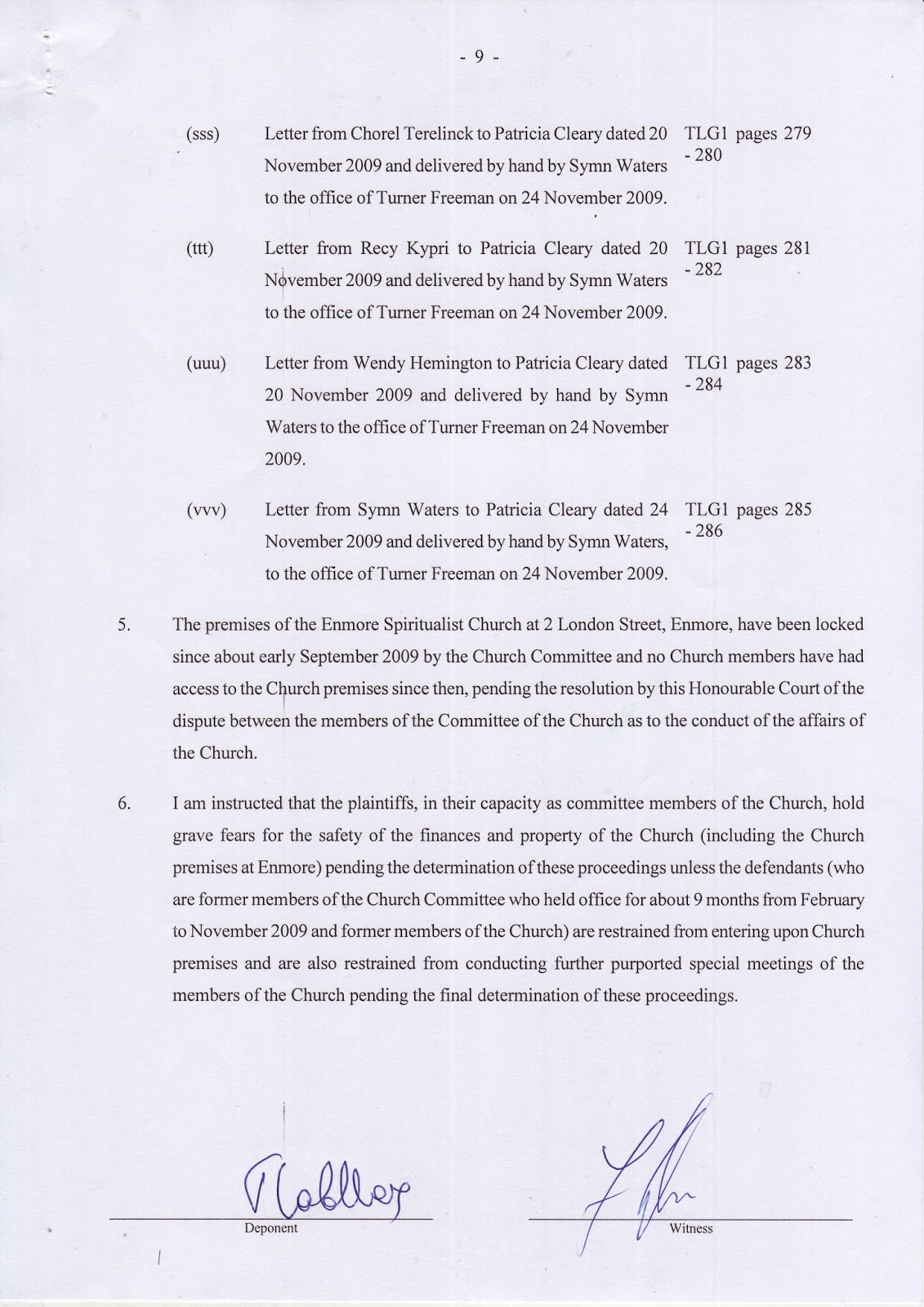 Terence Goldberg’s sworn affidavit of 24 November 2009 Terence Goldberg’s sworn affidavit of 24 November 2009