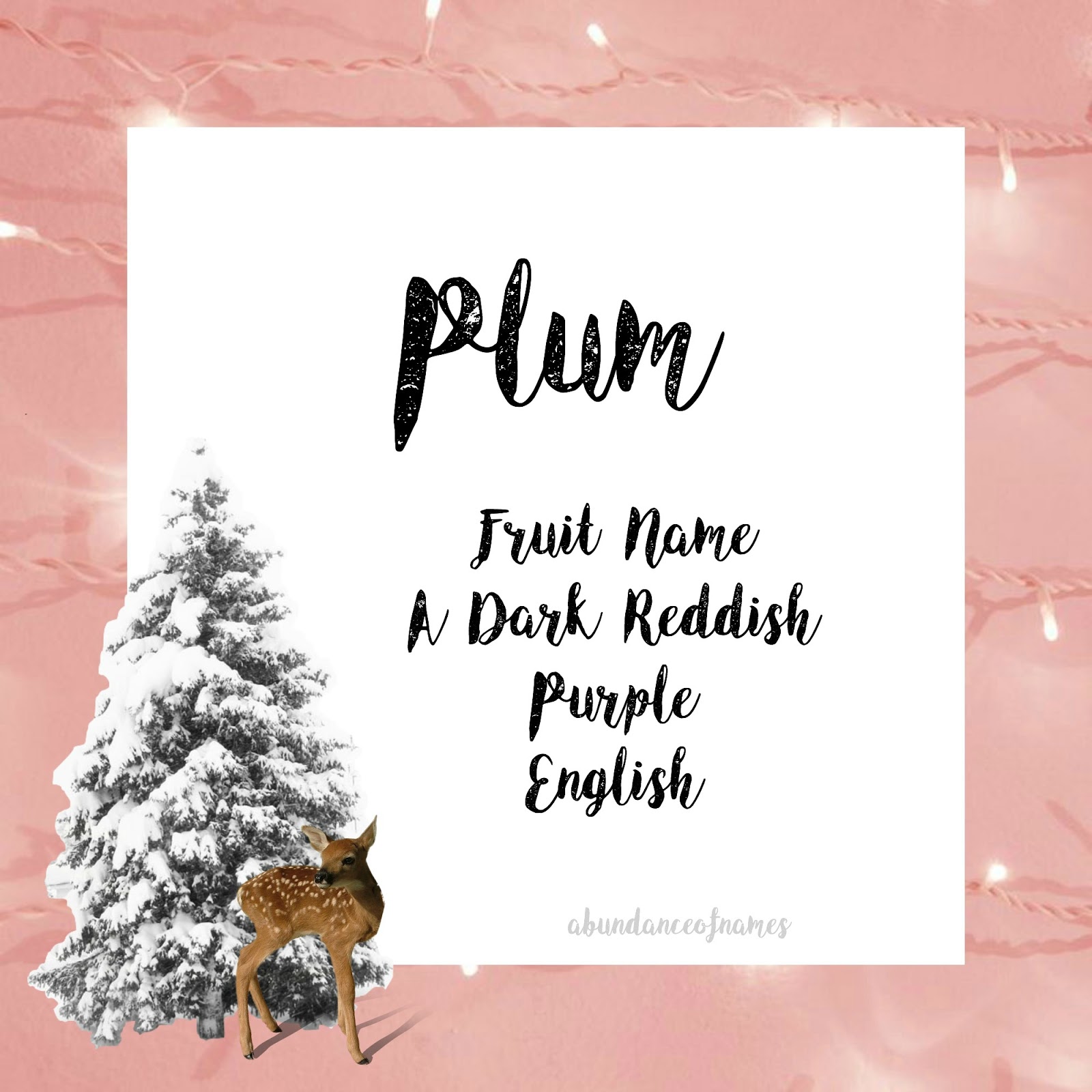 Ren's Baby Name Blog Plum