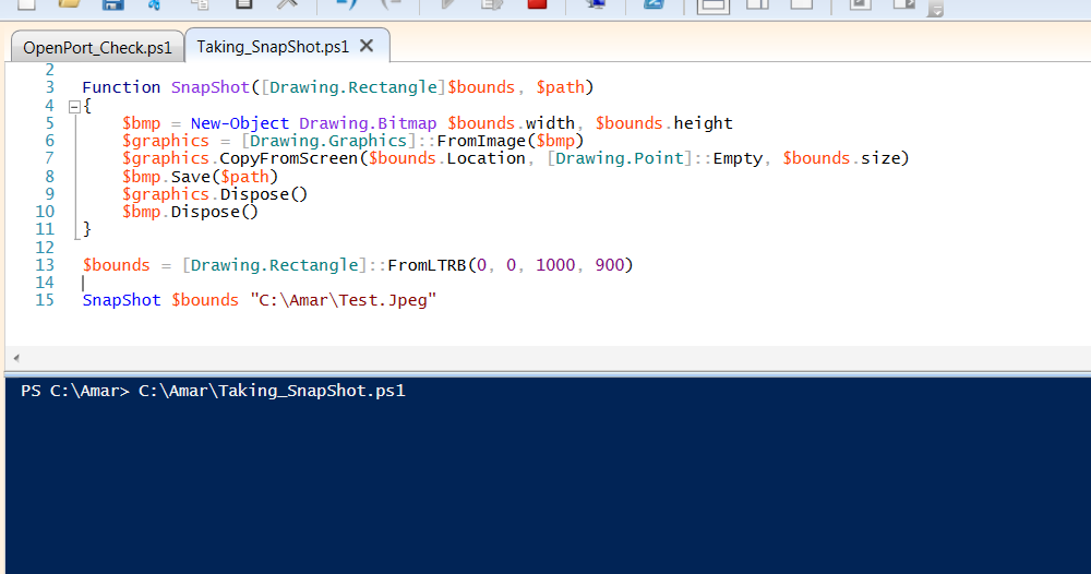 How to take Snapshot of the screen using PowerShell