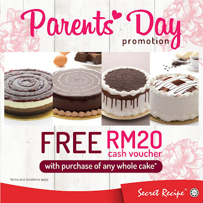Secret Recipe Malaysia Free Cash Voucher Parents' Day Promo