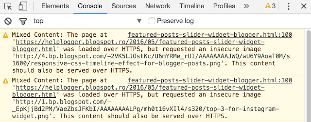 mixed content, chrome console