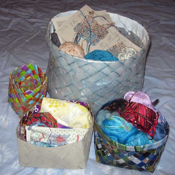 Ruth's weaving projects HOW TO MAKE plaited paper baskets