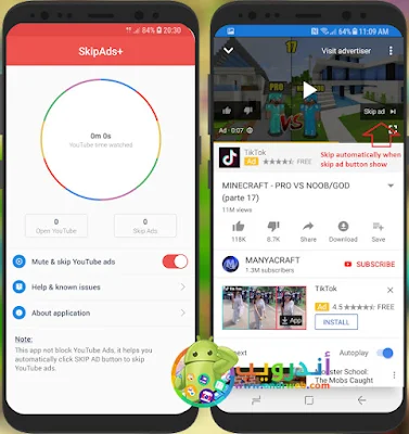 ازالة الاعلانات من اليوتيوب للأندرويد, تطبيق Skip Ads للأندرويد, ازالة الاعلانات المزعجة من اليوتيوب, تطبيق Skip Ads مدفوع للأندرويد, كيفية ازالة الاعلانات الاباحية من اليوتيوب, كيف الغي الاشهار للأندرويد