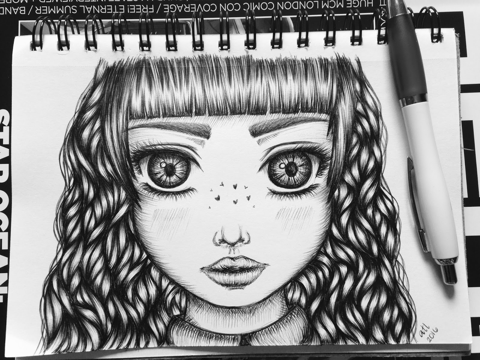 Anna The Anime Artist Doodle Using Biro Turned Into A Mini Art