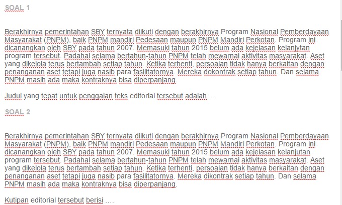 Contoh Soal Analisis Isi Teks Editorial Opini