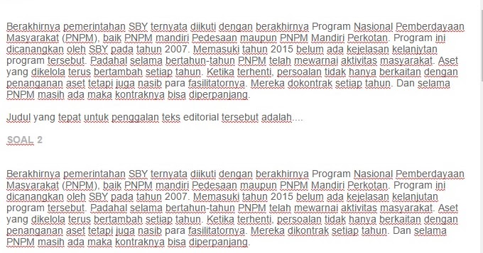 Contoh Soal Analisis Isi Teks Editorial , Opini ezy blog