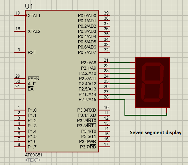 Seven segment display using at89c51 microcontroller