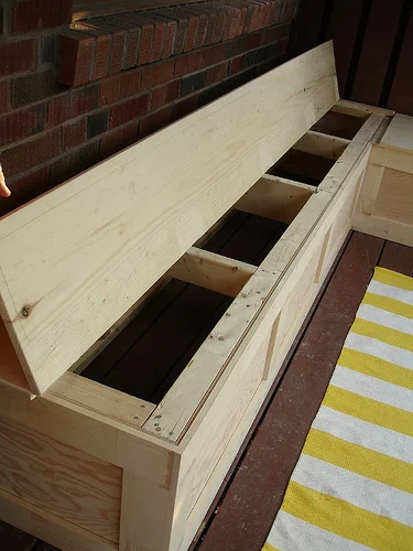 how to make an outdoor bench seat, bench with storage, outdoor l-shaped bench