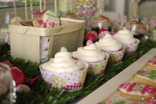 Easter garden party cupcakes