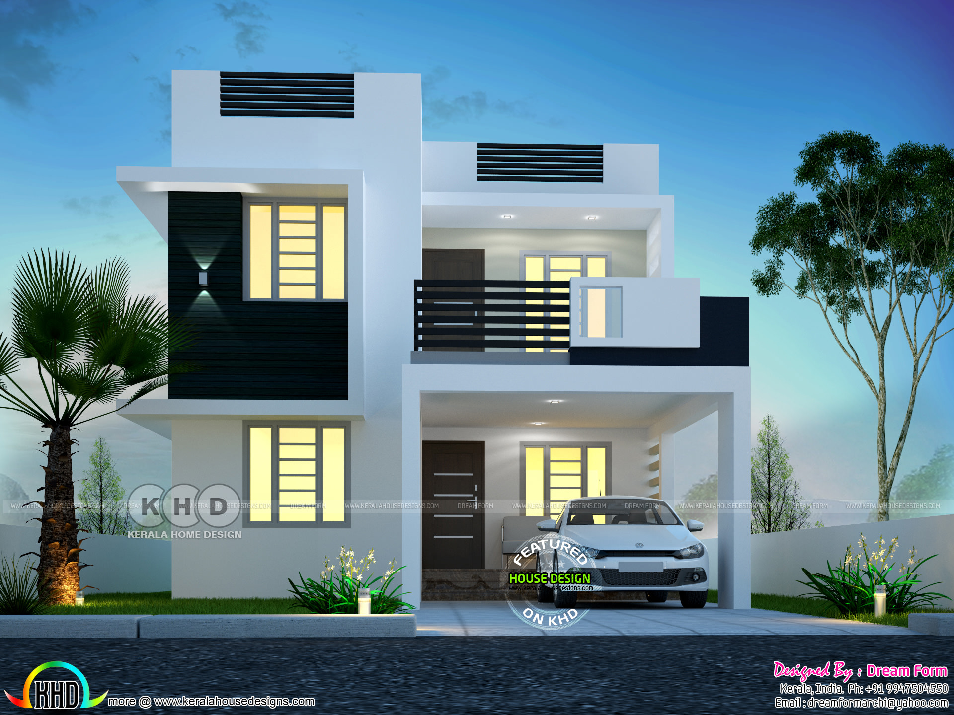 Super cute small contemporary home - Kerala Home Design and Floor Plans