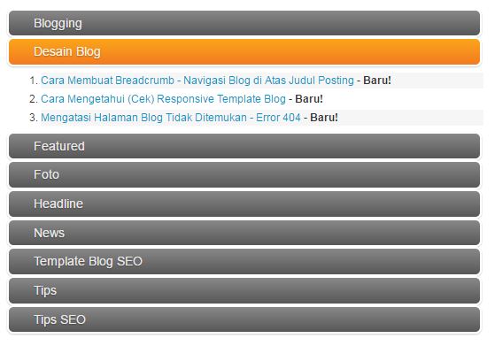 Kode Daftar Isi Blog (Sitemap) Accordion Bebas Sisipan Link