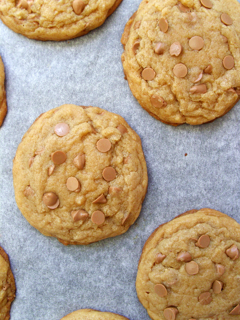 brown butter caramel chip cookies Delicious brown butter cookies with caramel or butterscotch chips make a perfect any time of day snack !