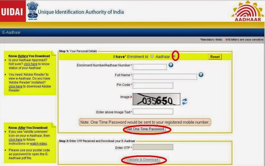 Solutions to Missing Aadhaar card at resident.uidai.net.in 
