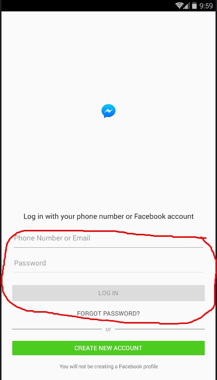 Log In Messenger Menggunakan Akun Facebook.