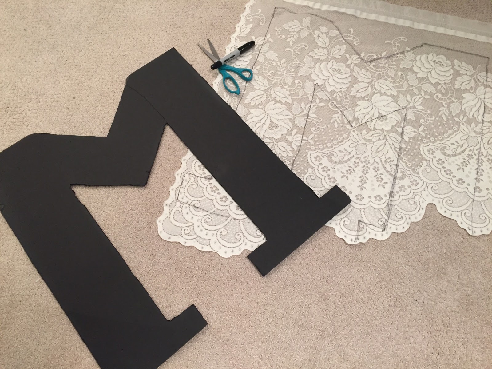 MuchoCrafts DIY LACED CARDBOARD LETTER Tutorial