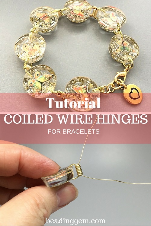 How to Make Coiled Wire Hinges to Connect 2 Hole Beads / The Beading Gem