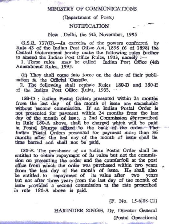 What is ipo indian postal order