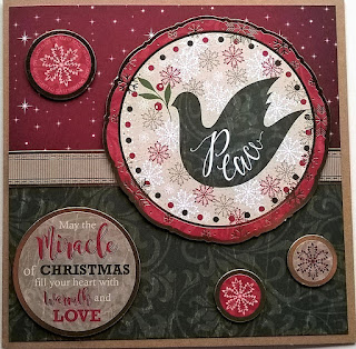 Card made from the Buzzcraft Festive Season range of foiled & die cut toppers with co-ordinating printed background card