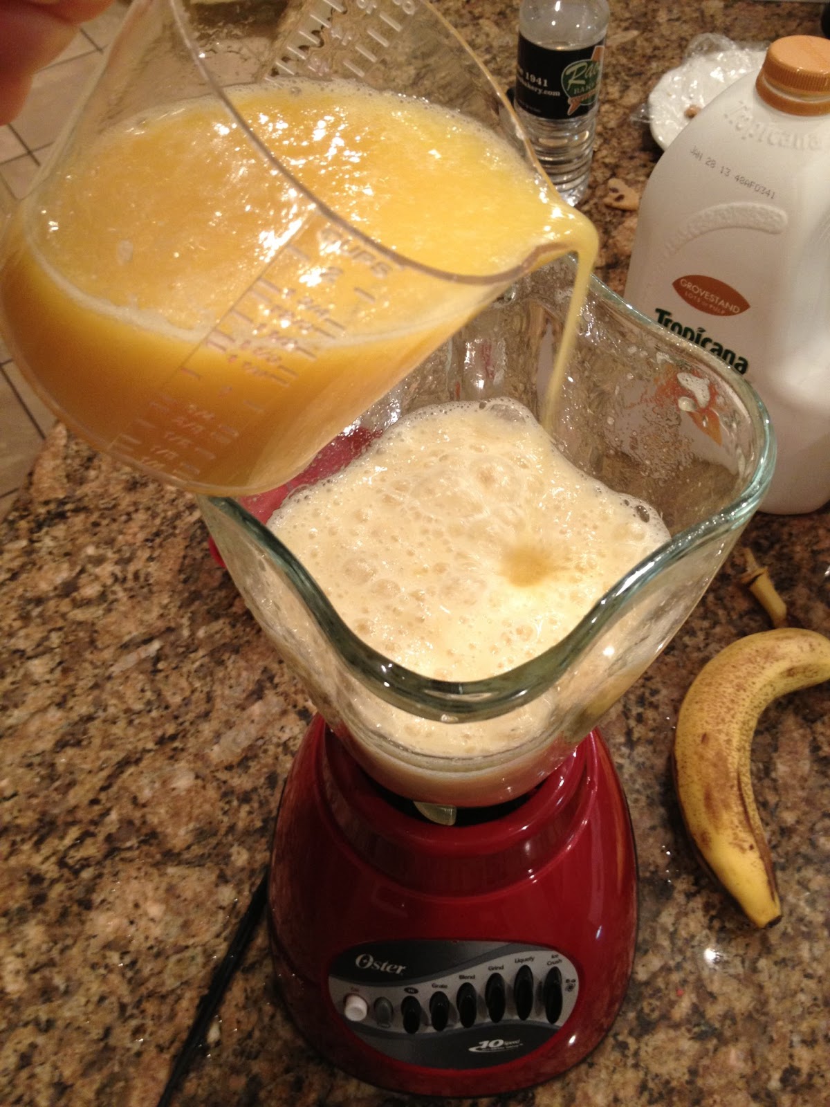 juice pineapple amount blender bananas mix punch orange mixture banana magnolia kitchen smooth until