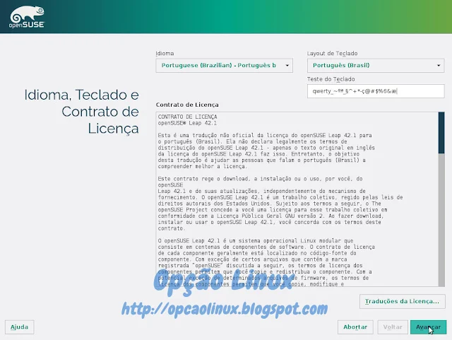 Licença de uso openSUSE Leap