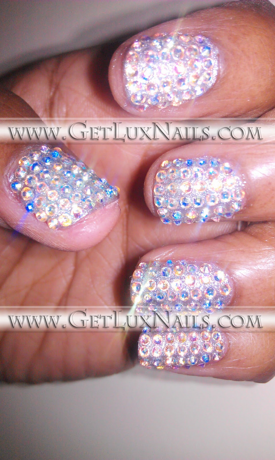 Lux Crystal Nail Design Featured Celebrity Make Up Artist Brandy Gomez gets a Royal Nail