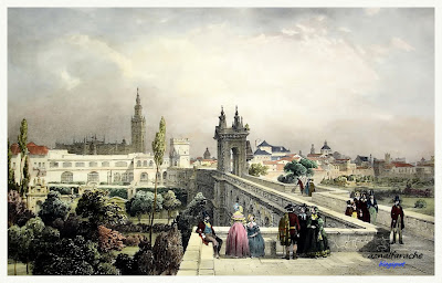 Vista desde el Alcázar de Sevilla - 1844 - Nicolas Chapuy