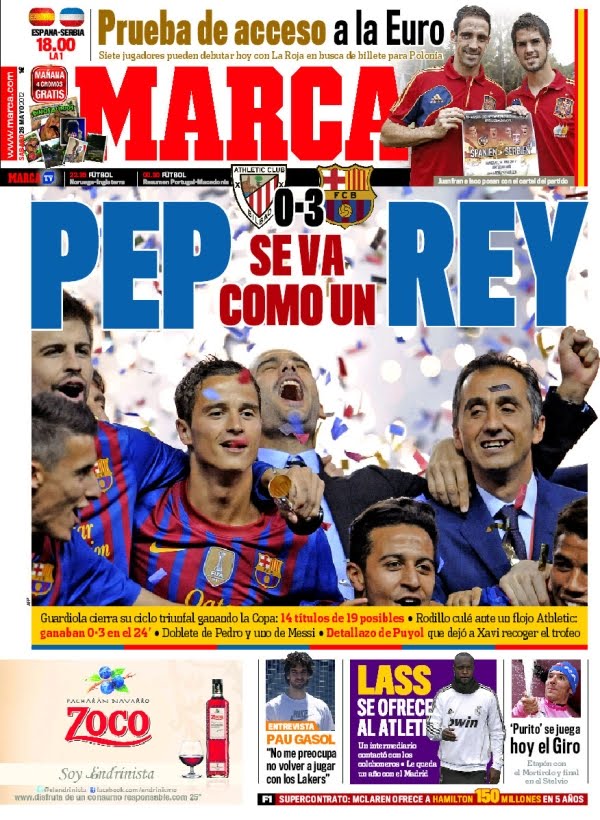 Portada Diario Marca del 26 de Mayo 2012