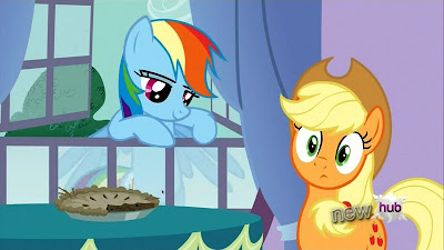Rainbow mentions unfinished novels to Applejack