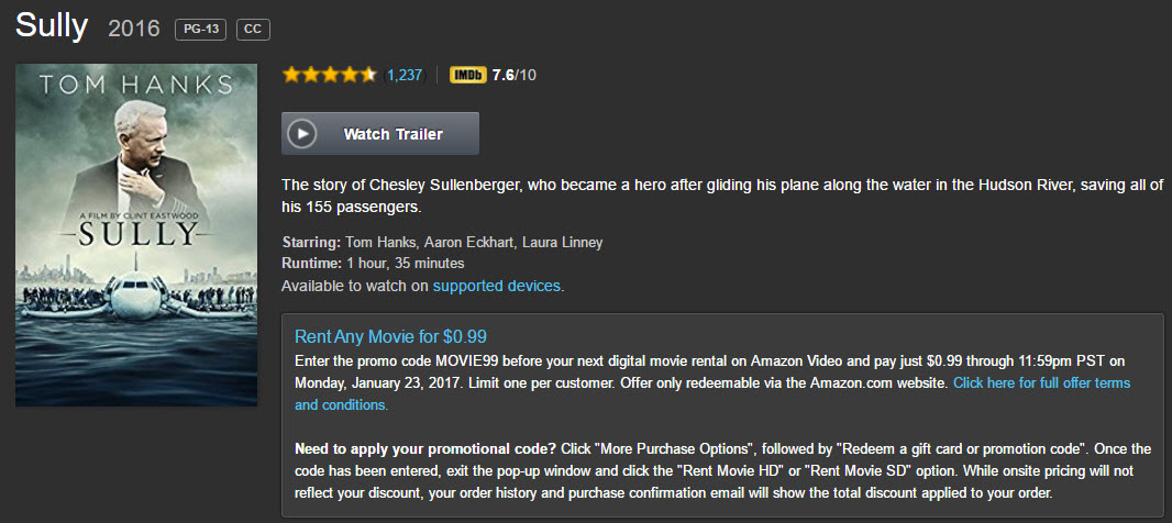 Sully (2016) Movie Out