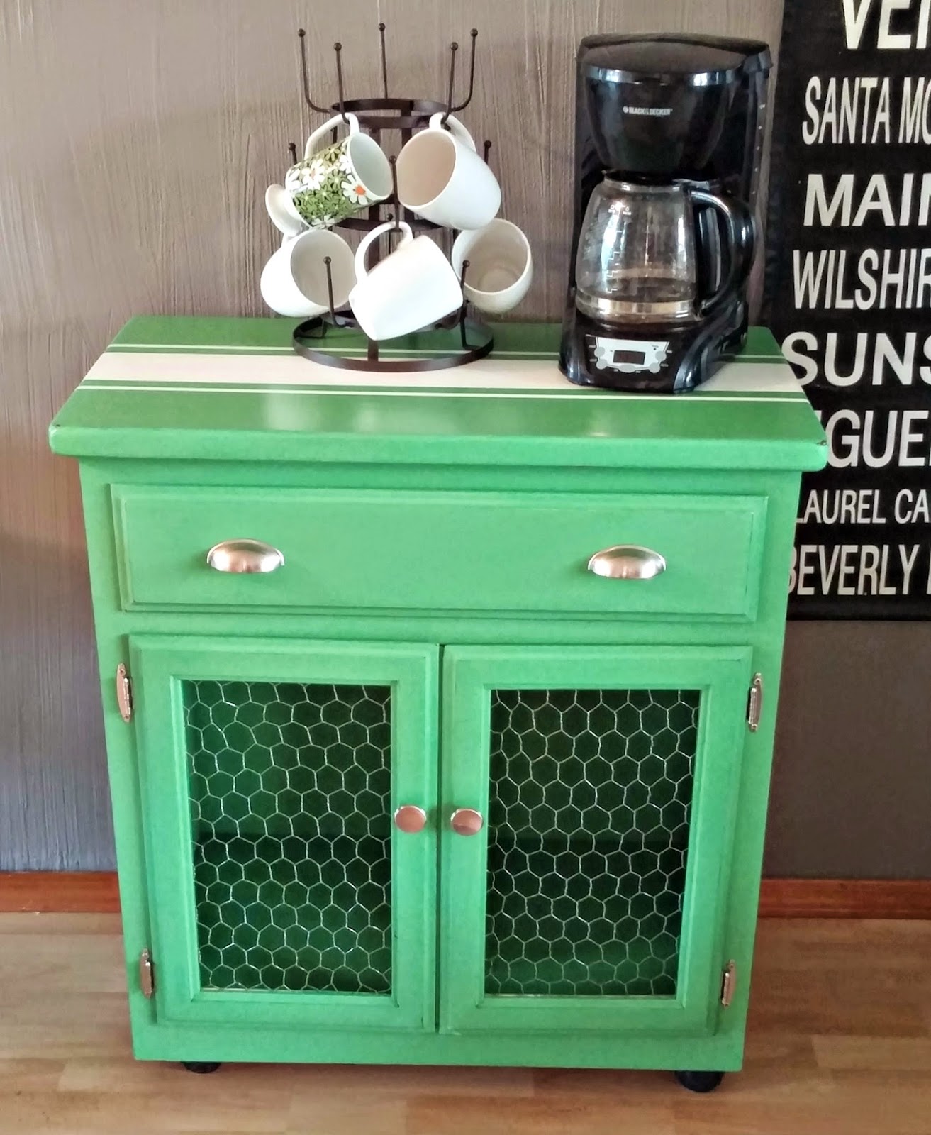 Before and After Microwave Cart Redo Little Vintage Cottage