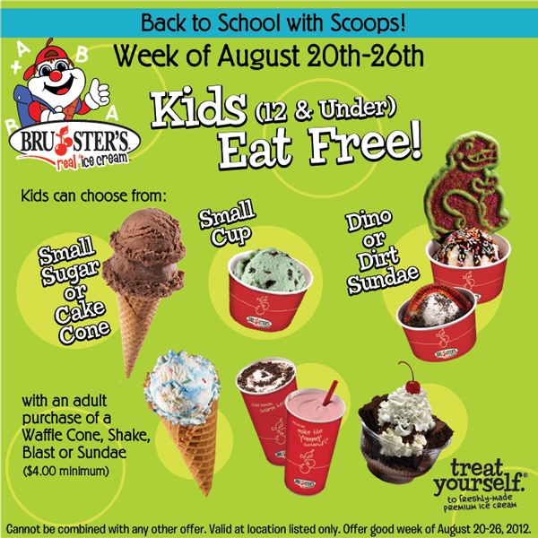 Easley Eats Brusters Kids 12 & Under Eat Free