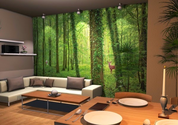 Ideas de salas decoradas con murales - Colores en Casa