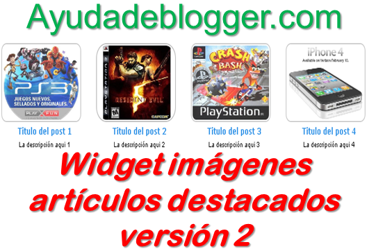 Widget imágenes artículos destacados versión 2