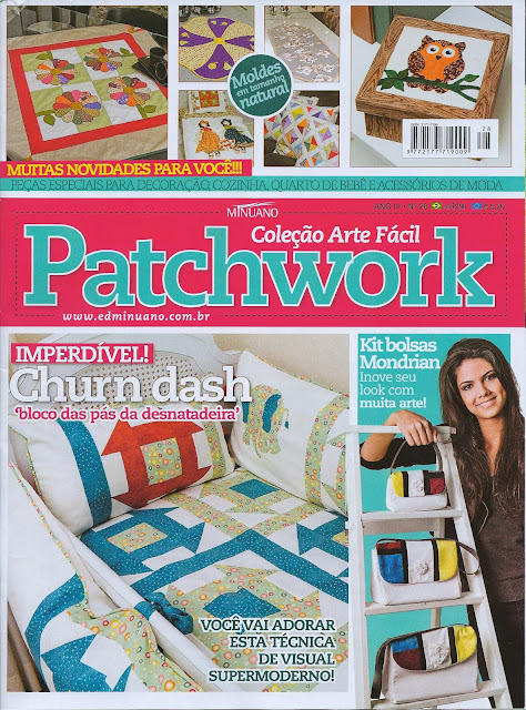 Kit de três bolsas em patchwork Mondrian, Maria Adna Ateliê, Maria Adna, Bolsas Patchwork, Bolsas patchwork publicadas revista
