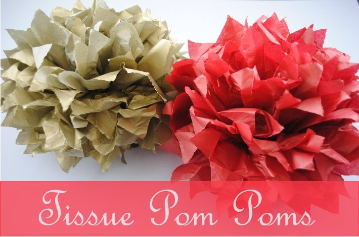 A Sparkley Day of Christmas // Tissue Paper Pom Poms