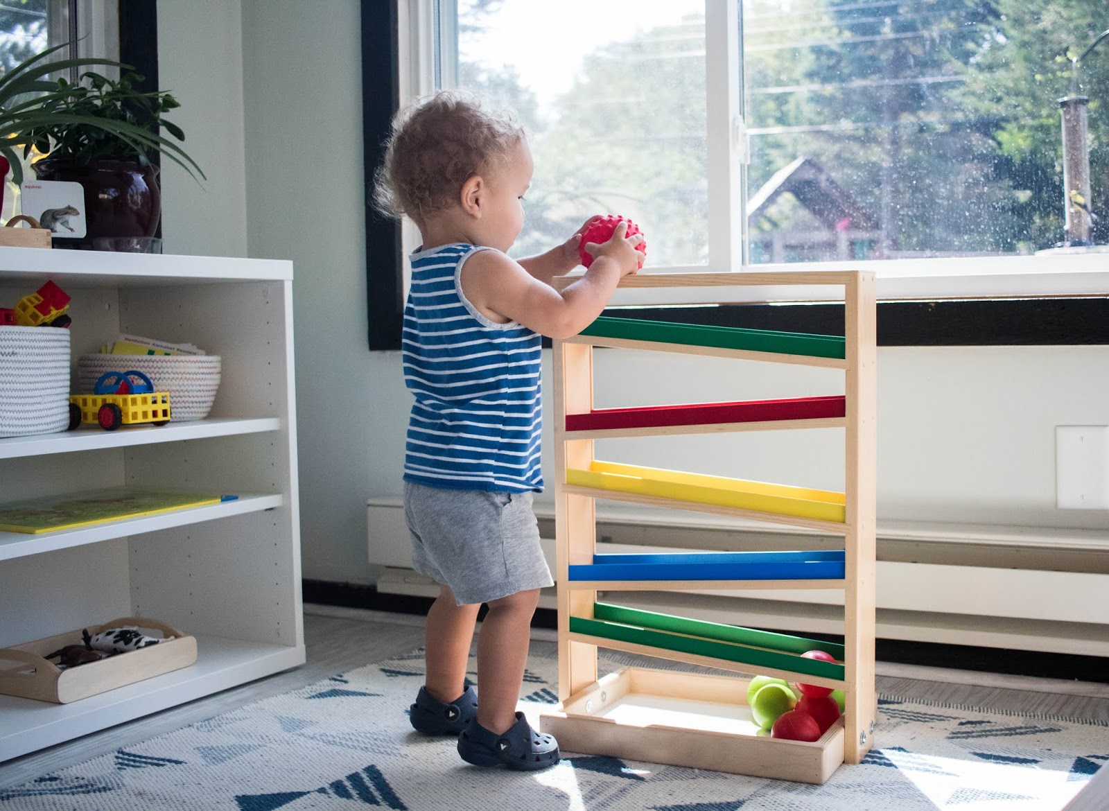 slide and seek ball run montessori