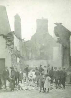 Devitt's Shop, Ennistymon. James Devitt's drapery shop, Main Street, Ennistymon after the sacking of Ennistymon by British Forces on September 22nd 1920.